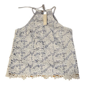 Adiva Small Floral Lace Halter Top